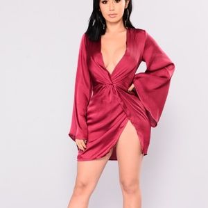 Fashion Nova "Sugar land satin dress"
